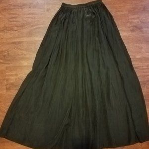 100% silk black minimal maxi skirt